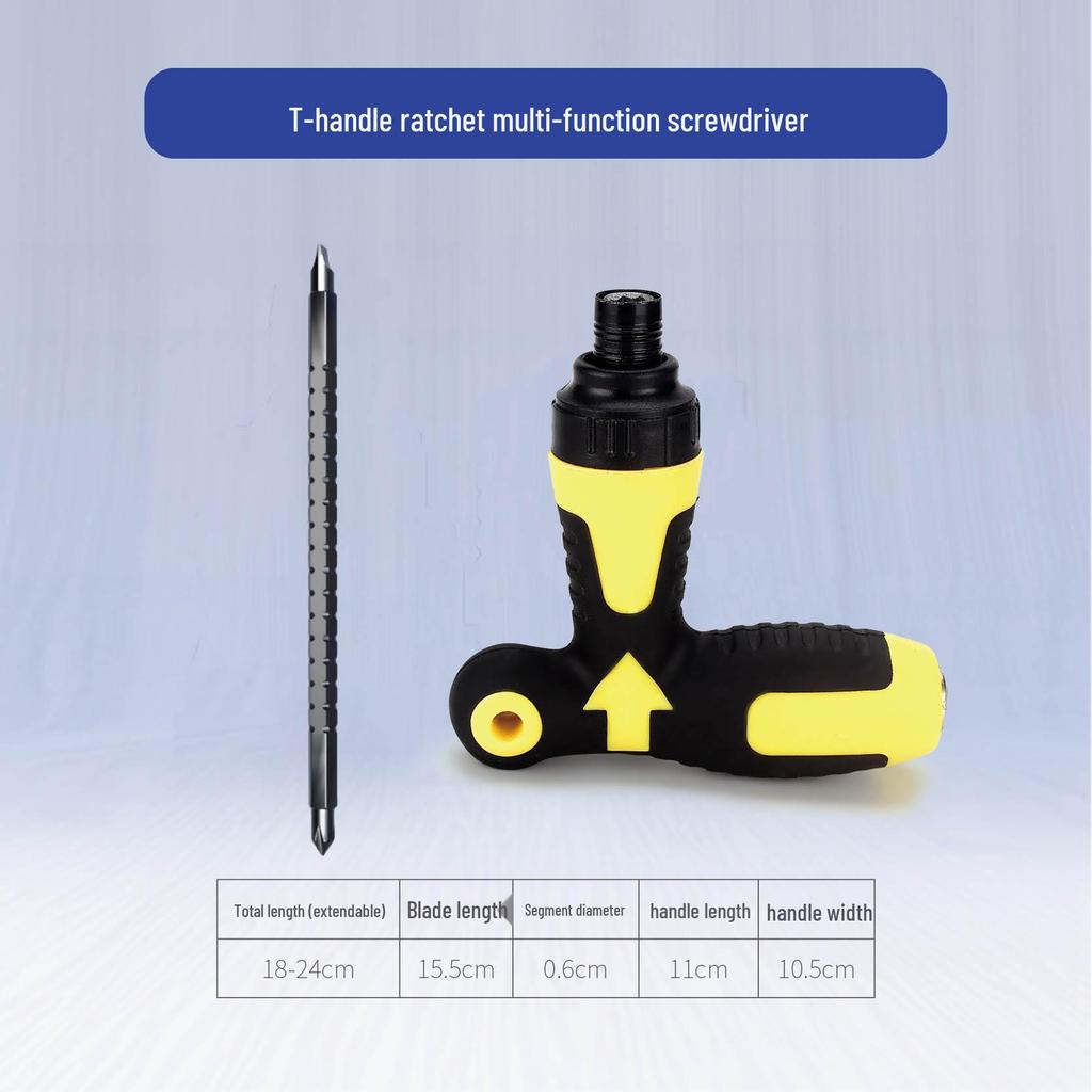 Dual-Use Ratchet Screwdriver Set: Phillips, Slotted, Y-Type, U-Type, Telescopic & Odd-Shaped Heads with Rack