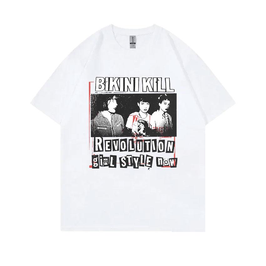 Rock Punk Band Bikini Kill Revolution Girl T-Shirt Feminist Riot Grrrl Kathleen Hanna T-Shirt Männer Frauen Vintage Übergroßes T-Shirt