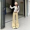 Spring new American retro micro-pull jeans women's low-rise loose wide-leg pants