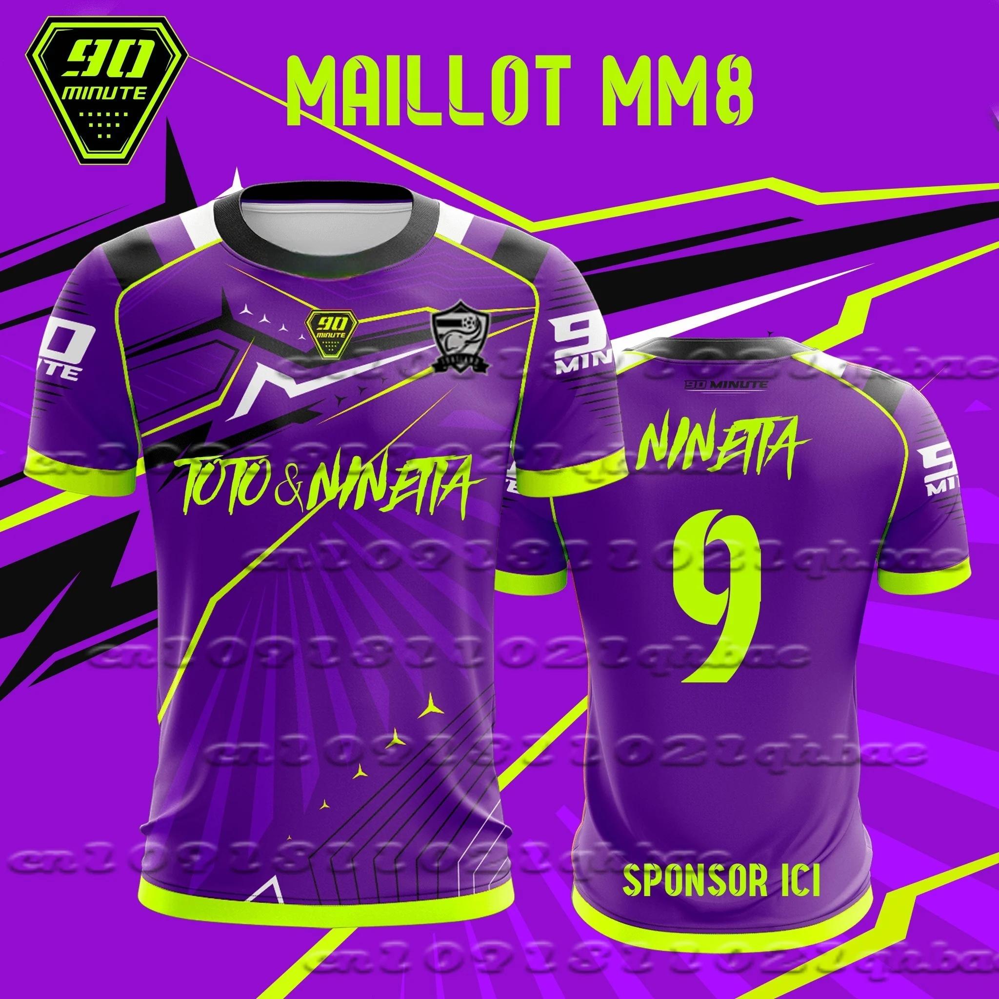 

2025 Новая мужская футболка Maillot 90 Minute Toto & Ninetta Pré Удобная повседневная дышащая футболка, впитывающая пот S