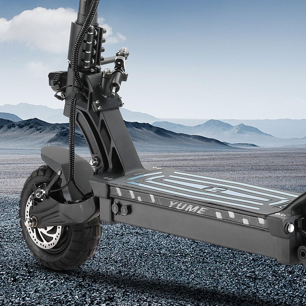 YUME HAWK Electric Scooter 10x3.15" Tubeless All-terrain Tire 1200W*2 Motor 60V 22.5Ah Battery 43mph Max Speed 43miles Max Range
