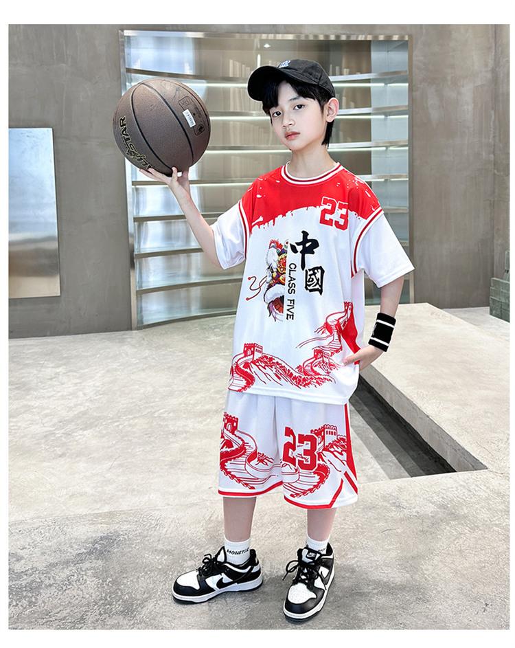 Boys' Summer Set 2026 New Zhongda Children's Quick drying Basketball Clothes Girls' Sports Clothes Kindergarten Performance Clothes