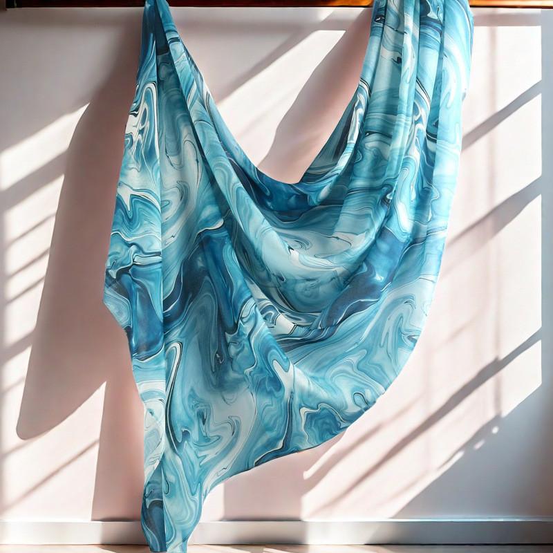 

Watercolor Print Cotton Shoulder Scarf With Satin Finish Ethnic Style For Womens Daily Use Style J