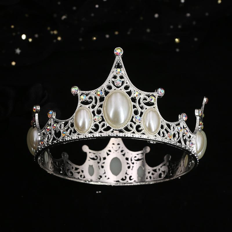 Sedmidílná ozdoba na pečení dortu kulatá korunka dárek k Valentýnu čelenka svatební šperky dětská korunka do vlasů drahokamy perly
