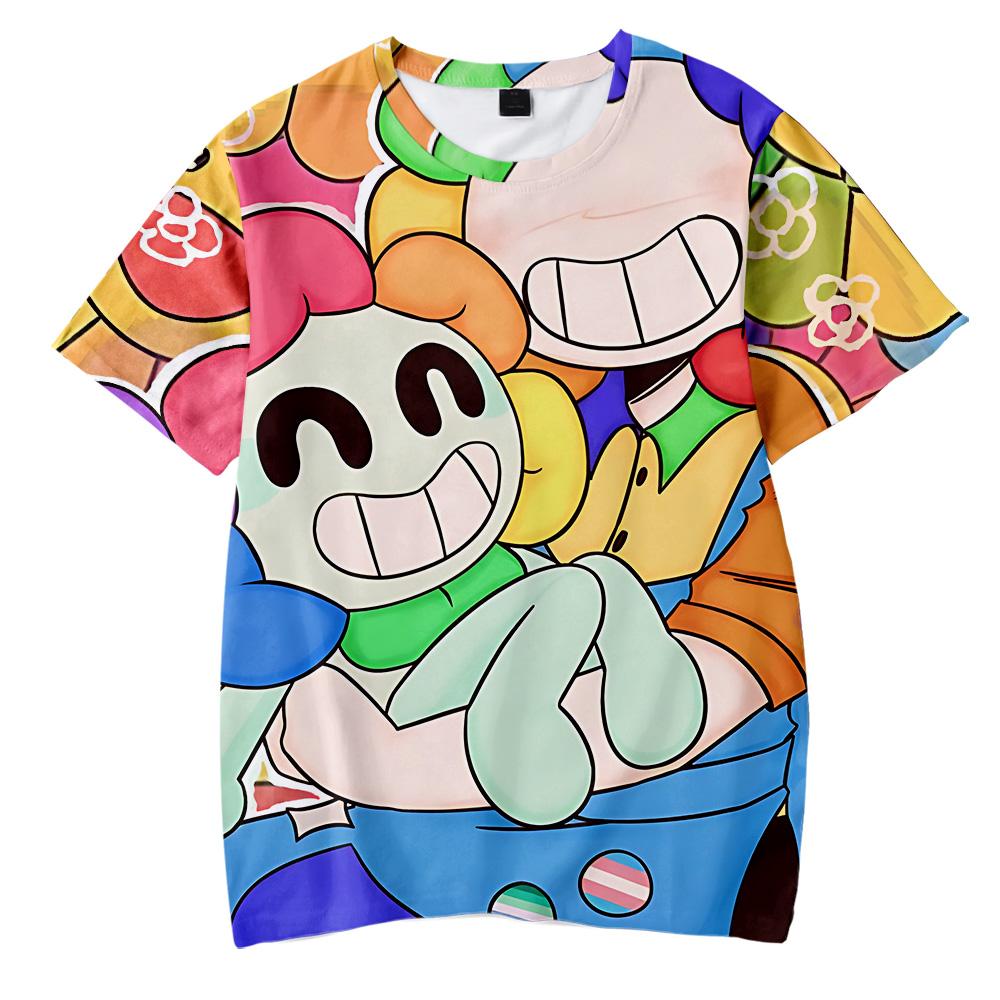 Dandy's World Anime Tričko Krátký rukáv Ležérní Nové Dámské Pánské Cosplay Kostým Módní Barevné Potisk Pohodlné Tričko