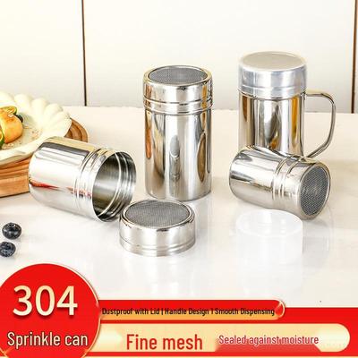 Feinmaschiger Pulverstreuer aus 304 Edelstahl mit Griff & Deckel – Koreanischer Stil Kaffee-Streuer & Mehl-Sieb.
