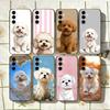 Süße Cartoon Bichon P-Welpe Handyhülle Für Samsung Galaxy A73,A72,A71,A70,A53,A52,A51,Andere Weiche Schwarze Hülle