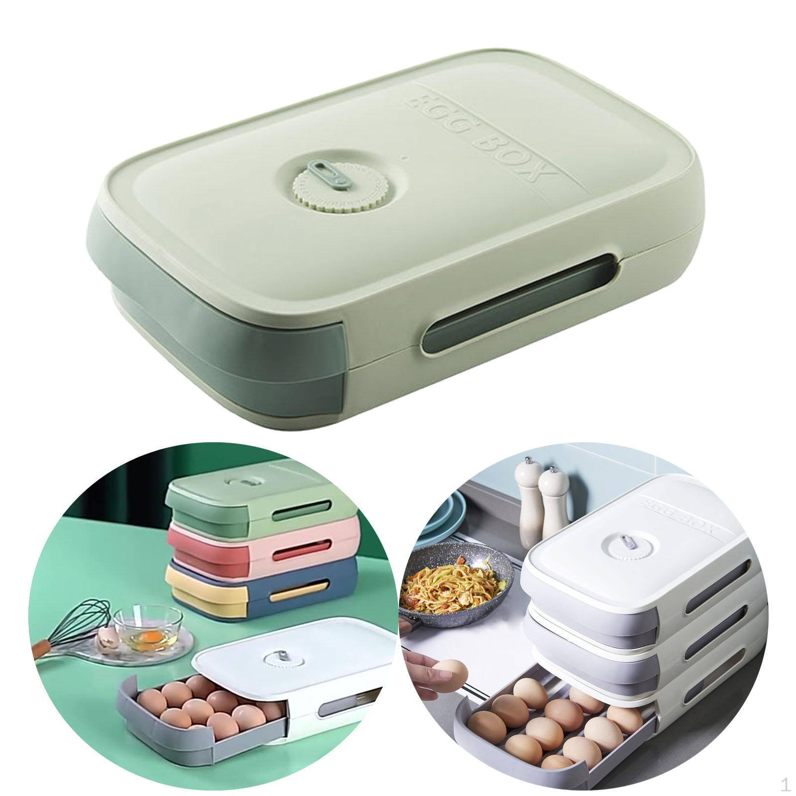 Контейнер-держатель для яиц Штабелируемый Хранение Яйцо 1 шт. Коробка Лоток 02-Green