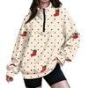 Women's Trendy Lightweight Printed Half-Zip Sweatshirt for Casual Everyday Wear