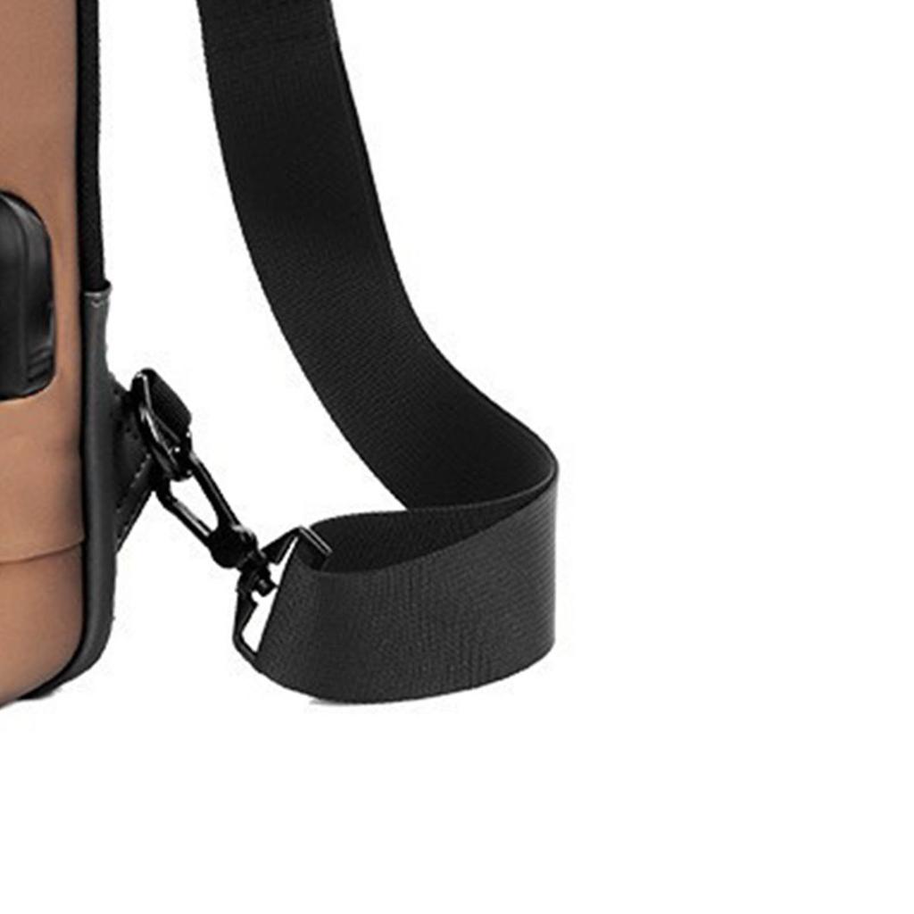 Password Sling Backpack Anti Theft Multifunctional Cycling Chest Bag for Motorcycle Men Grey and Black