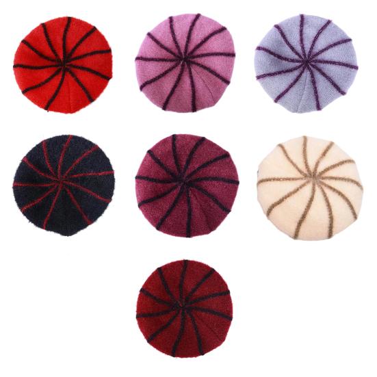 Women Winter Hat Thick Warm Knitted Hat Soft Velvet Slouchy Cap with Visor Brim for Middle-Aged And Elderly Ladies