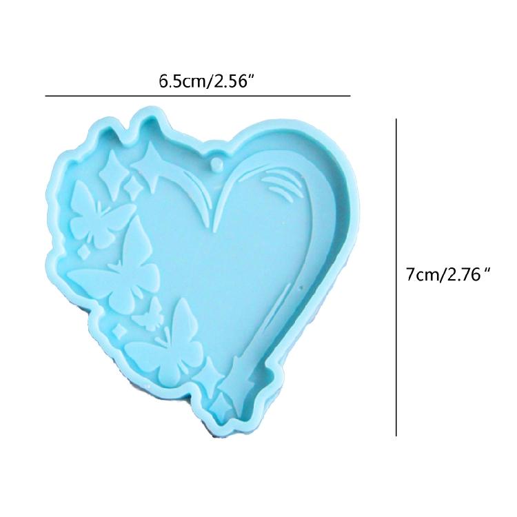 Resin Casting Keychain Mold for Butterfly Heart Shape Silicone Mold for Epoxy Re