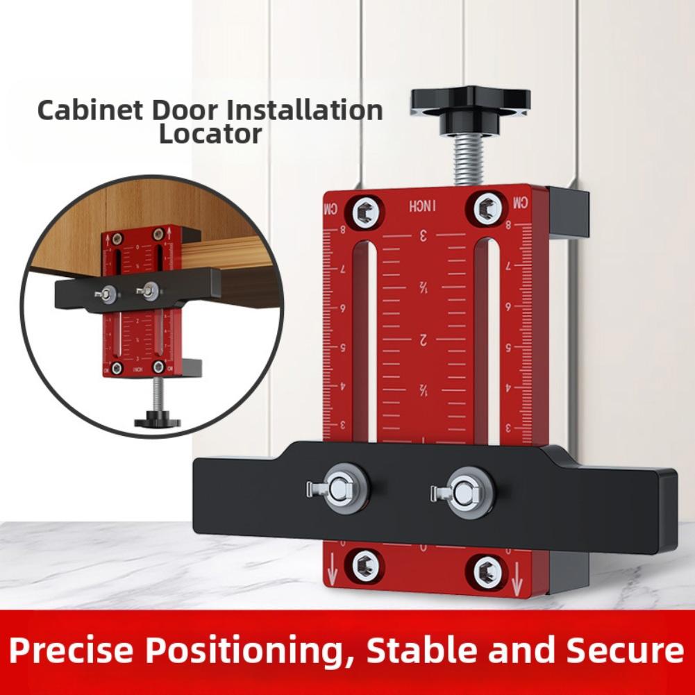 Cabinet Door Positioning Device Aluminum Alloy Clamp for Precise Installation with Adjustable Height for Boards 10 To 60 Mm