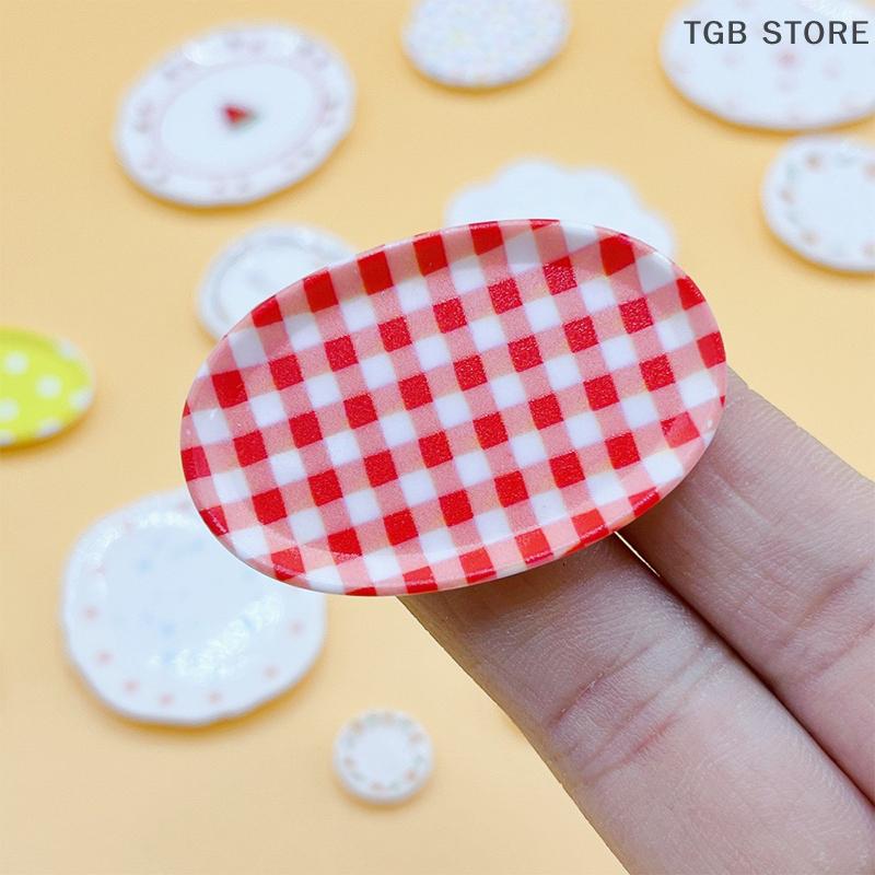 4 Stück 1:12 Puppenhaus Miniatur Teller Teller Tablett Puppenhaus Mini Küche Geschirr Dekoration Spielzeug Puppe Wohnaccessoires