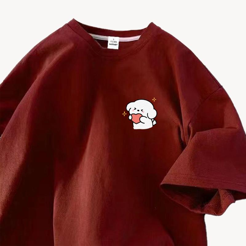 

Женская летняя популярная футболка с короткими рукавами из хлопка, дышащая, свободная футболка с принтом, повседневная 3XL