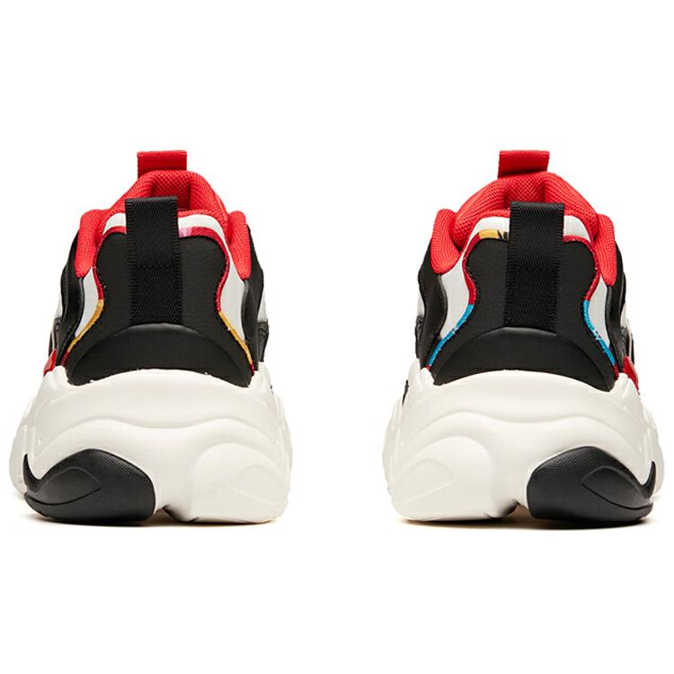 New Anta Slam Cushioning Wear Resistant Low Top Chunky Sneakers Men's White Black Red 112018882-7