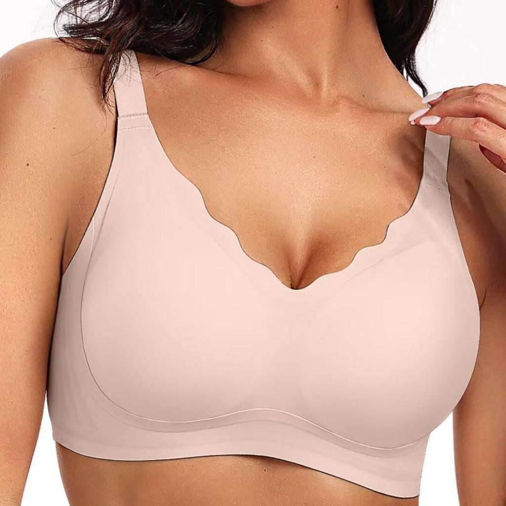 European and American Seamless Jelly Soft Support Wireless Gathered Bra