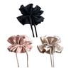 Hair Tie Double Layer Pleated Bowknot Design Hair Band Adjustable Elastic Hair Rope Soft Non-Slip Hair Accessory