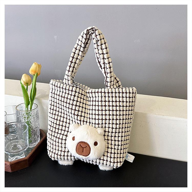 Adorable Plaid Bento Handbag: Japanese Korean Style for Commuting & Outings