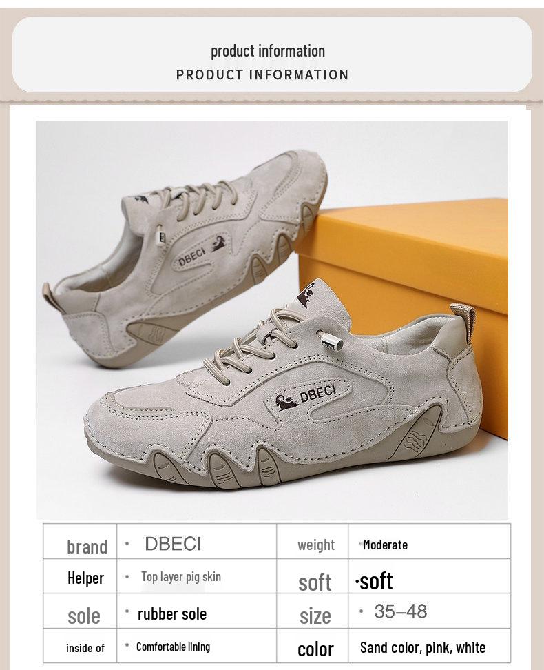Genuine Leather Plus Size Unisex Outdoor Casual Sneakers for Spring/Summer