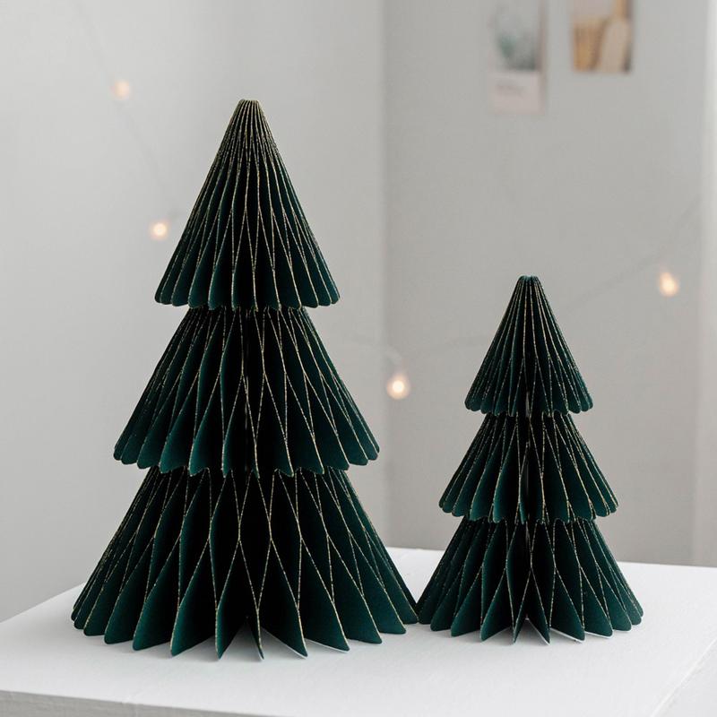 Na Kreatywną Mini Choinkę Dekoracja Papier Miodowy Origami Składanie Aranżacja Przestrzeni Domowej Boże Narodzenie Wiszące Ozdoby 2 szt./s