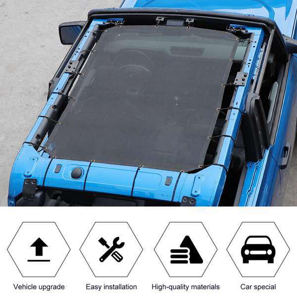 Black PVC Heat Insulation Sunshade for Ford Bronco Car Interiors