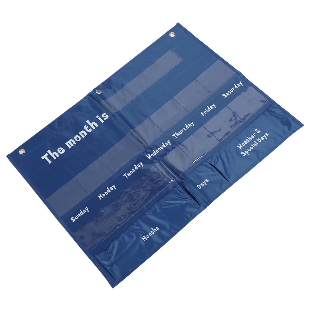 Weekly Calendar with Weather Pocket Chart 15 Clear Pockets 3 Storage Bags 12 Bright Cards Classroom