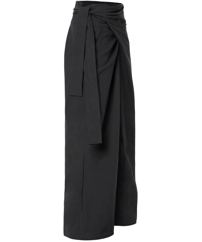 Peulleeoeob Layered Wrap Trousers (Fl-255_Black)