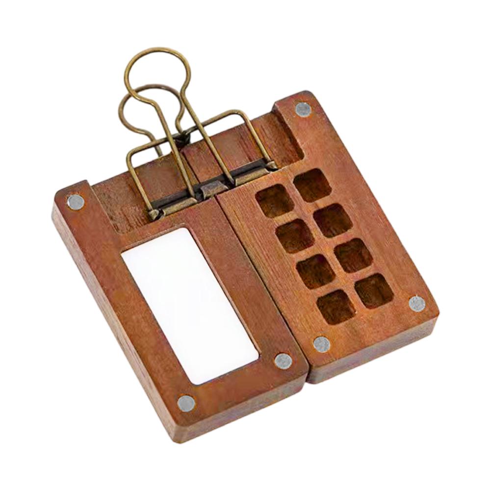 Tragbare Reise-Künstler-Farbpalette Tasche Aquarell-Set Mini-Aquarell-Paletten-Set für Schüler Holz-Aquarellpalette