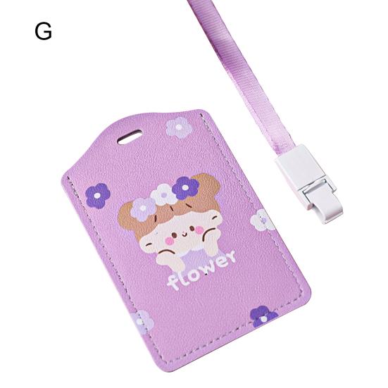 Pouzdro na karty Praktický kreslený design Roztomilý multifunkční chránič sběrnicových karet se šňůrkou