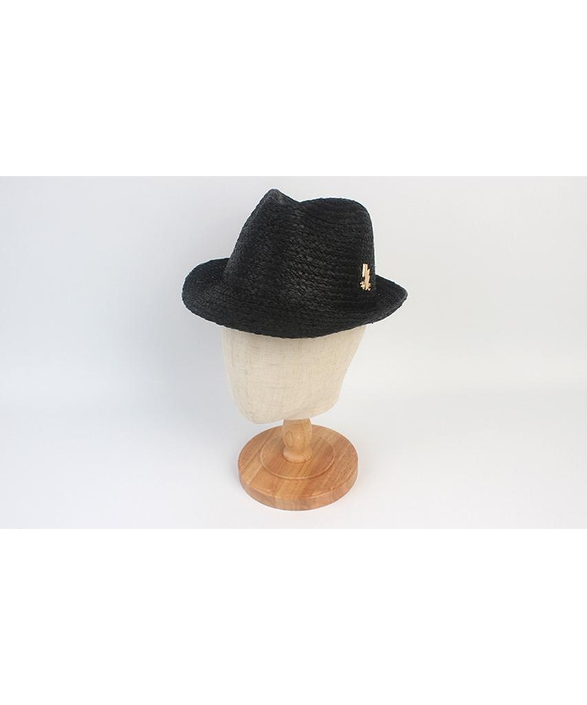 Yunibeosyeolkemiseuteuli Bu Raffia Simple Black Fedora Summer Hat