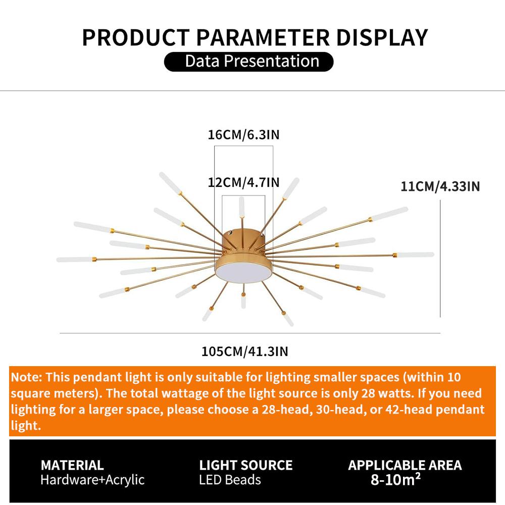 

Современный светодиодный потолочный светильник, 20+1 плафонов, нейтральный свет, полуприлегающий потолочный светильник, золотая люстра, потолочное освещение для спальни, гостиной, столовой 20+1 heads