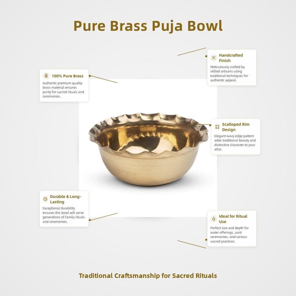 Pure Brass Katori for Pooja | Small Brass Bowl for Puja Rituals
