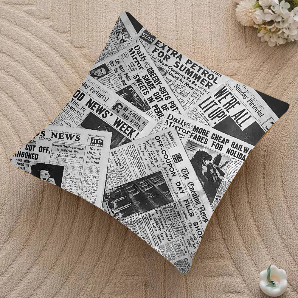 Federa Cuscino Giornale Retro Americana Decorazione Casa Coperta per Divano Letto Auto Decorazione Stanza Idea Regalo