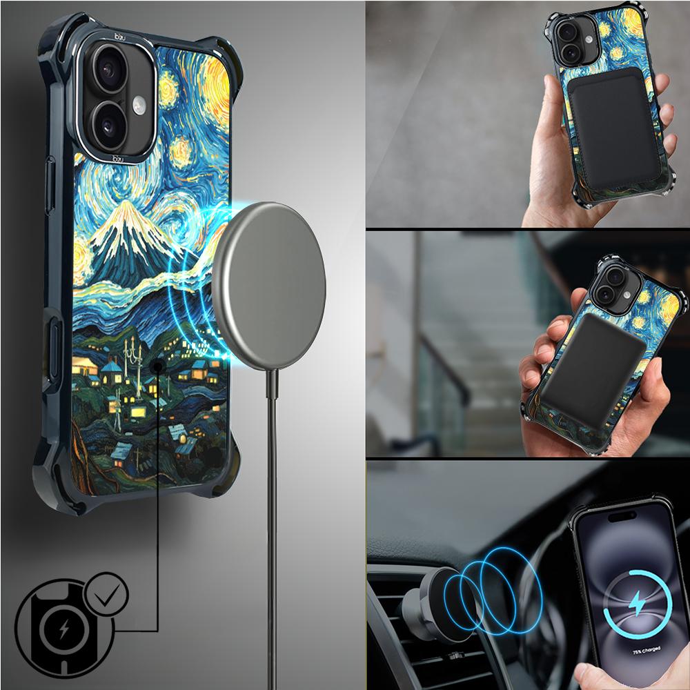 Etui Iphone 16 Ibizu Dropguard Ultra Z Magsafe, Van Gogh, Gwieździsta Noc