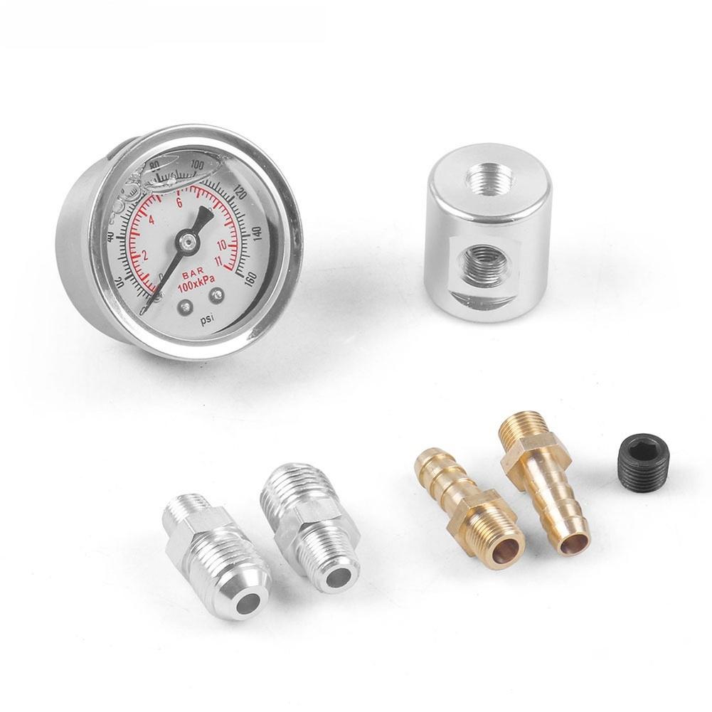 0-160 Psi Range Fuel Pressure Gauge AN6 Adapter Kit