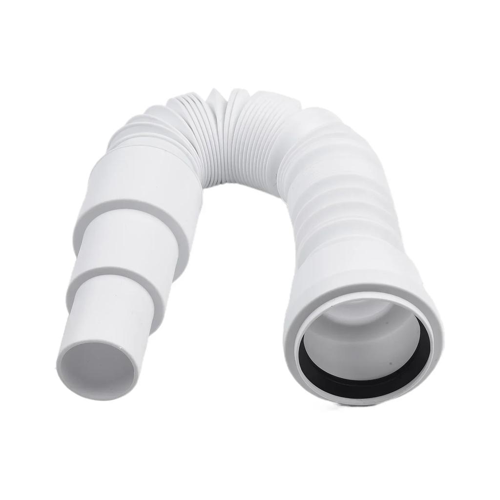 Connect Hose Waste Flush Pipe 1M Drain Hose Flexible Odorstop Pipe Accessories 50mm Chrome Cover Extendable For Shower