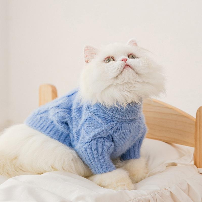 Cat Clothes To Prevent Cold In Autumn, Puppies and Kittens To Keep Warm, Two-foot Knitted Sweater, Small Dog Pet Clothing In Autumn