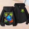 Funny Zip Up Sweatshirts Geometry Dash Hoodie Children Clothes Girls Boys Sweatshirt Zipper Hoody Baby Casual Tops Kids Outfits