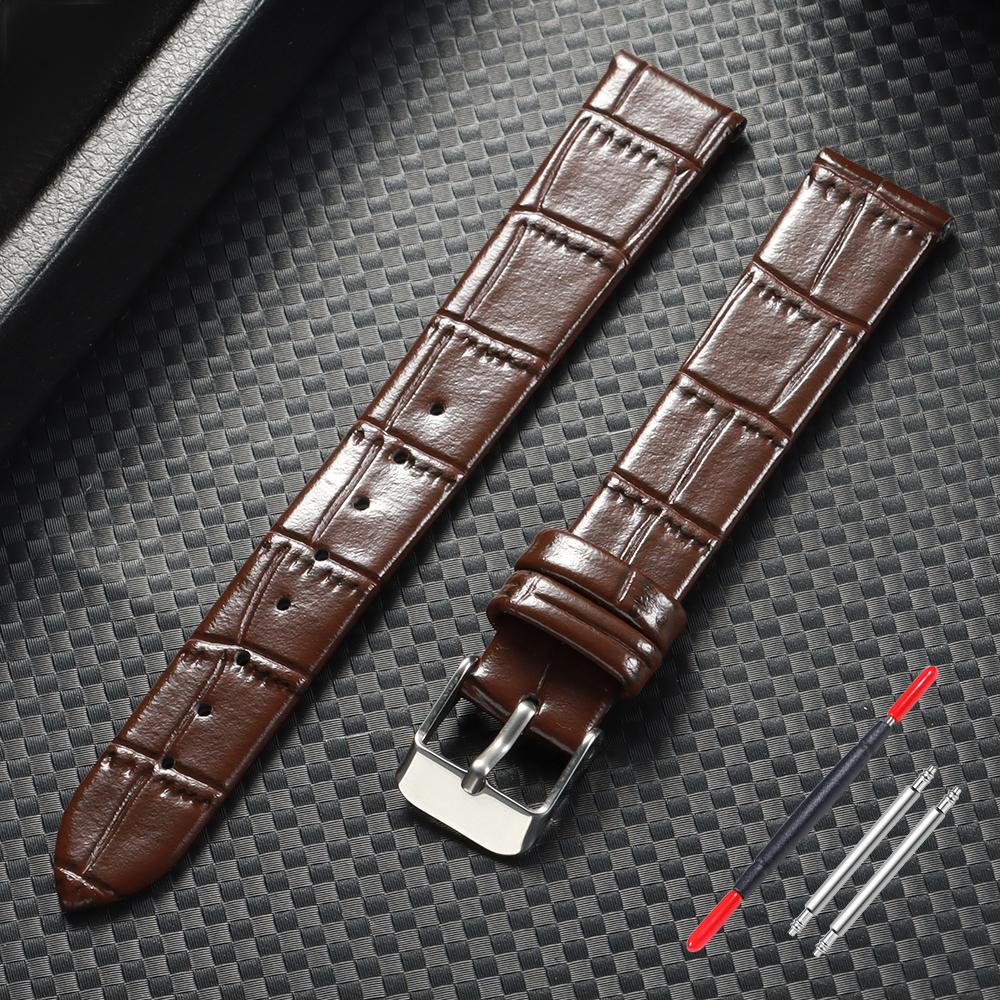 8mm 10mm 12mm 14mm 16mm Echtes Leder Uhrenarmband Bambusmuster Armbänder Damen Ersatz Universelles Armband Schmaler Armbandriemen