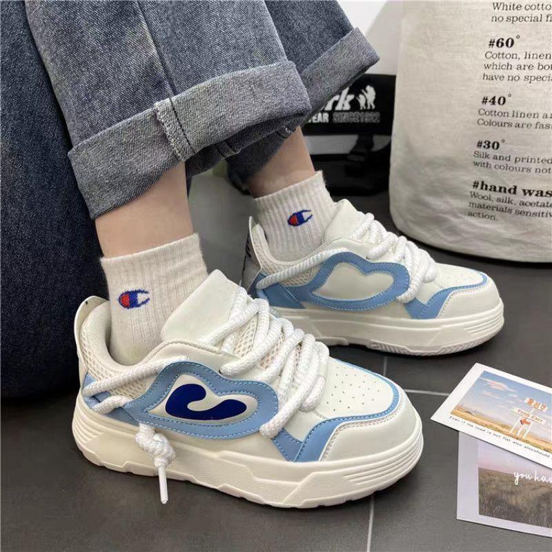 

Маленькие белые туфли женские 2025 весна новые популярные универсальные нишевые оригинальные туфли на платформе женские повседневные спортивные кеды прилив 40 синий