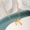 S925 Sterling Silver Bow Necklace Korean Style Fashion Simple All-Matching Girlish Clavicle Chain Jewelry