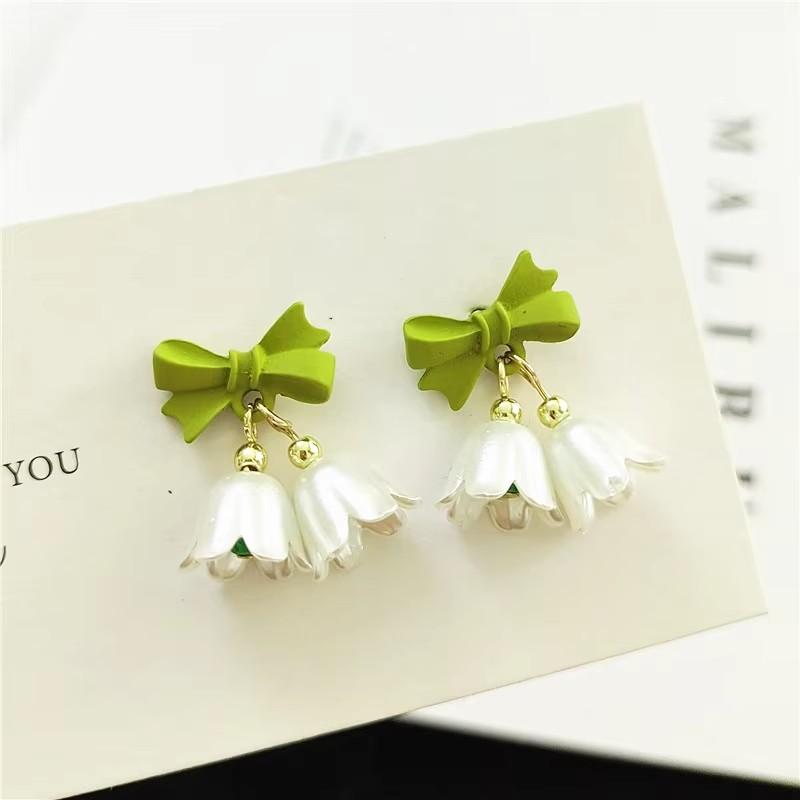 Cercei lungi cu cristale verzi pentru femei, cu pandantive în formă de floare, imitație zirconiu, cercei cu frunze metalice, cadou pentru petrecere