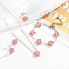 18K Gold Plated Kleeblatt Halsketten-Set Mit Muschel-Anhänger Minimalistischer Damenschmuck Tägliches Tragen
