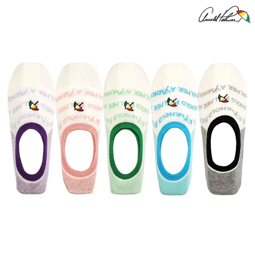 Arnold Palmer Women s Lettering Non-Slip Socks Non-Slip No-Socks Footies 5 Pairs Lettering-5 pairs