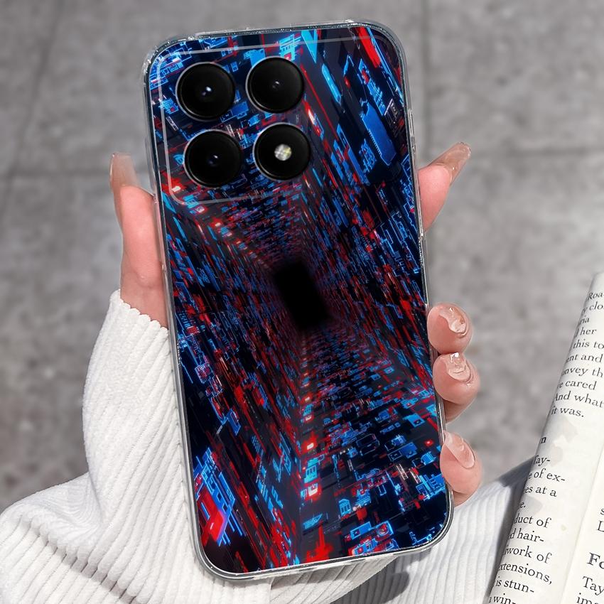 Case For Redmi K70e K60e K80 K70 K60 K50 K40 K30 K20 Pro K30i Cute Cartoon Piggy Pattern Phone Cover Transparent TPU Anti Fall Shell For Redmi Housing