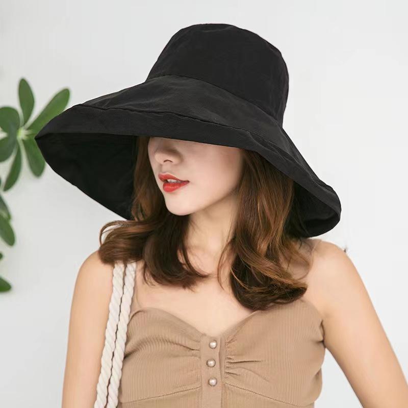 2023 Women's Hat Bucket Hat Panamanian Women Four Seasons Fisherman Hat Big Brim Hat Double-Sided Fisherman Hat Sun Visor Cap