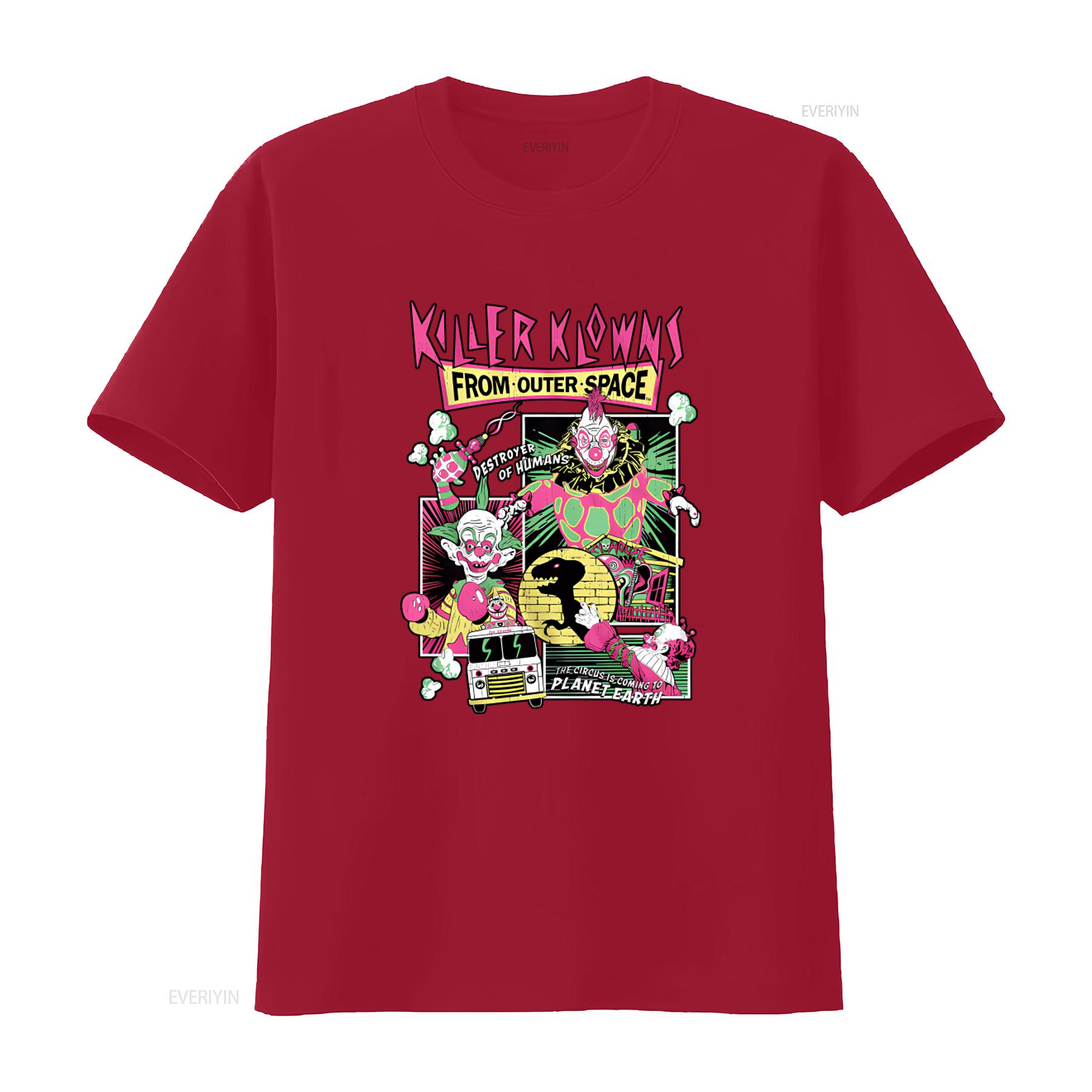 Vintage Style Panel Collage Killer Klowns From Outer Space T Shirt for  vintage Washed graphic Soft Comfortable homme Stylish S