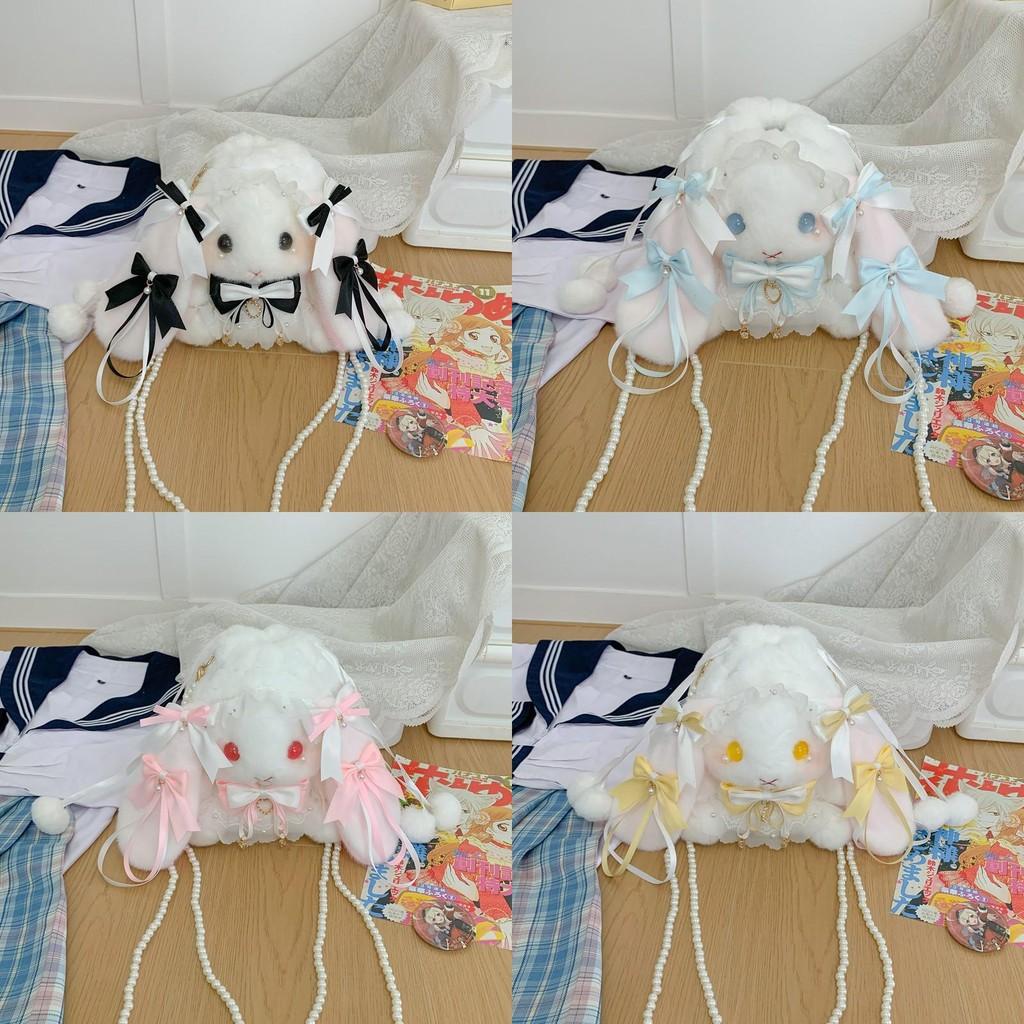 Drawstring Bow Tie Rabbit Shoulder Bag Backpack For Casual Outings Gift Cute