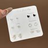 Korean Version of Niche One-week Stud Earrings Set Ins Cute and Small Alloy Electroplating Temperament Point Diamond Earrings